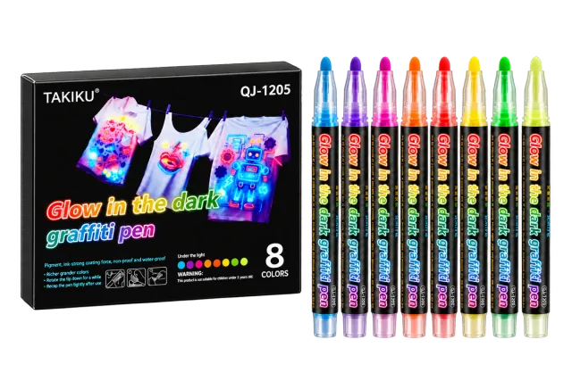 Glow-in-the-Dark Graffiti Pens — 8 Colors