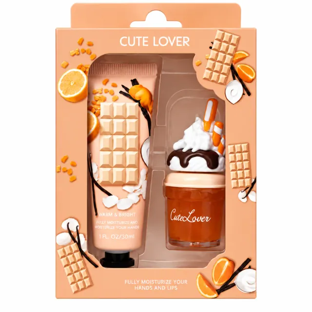 Dessert Ice Cream Hand and Lip Care Gift Box — Orange