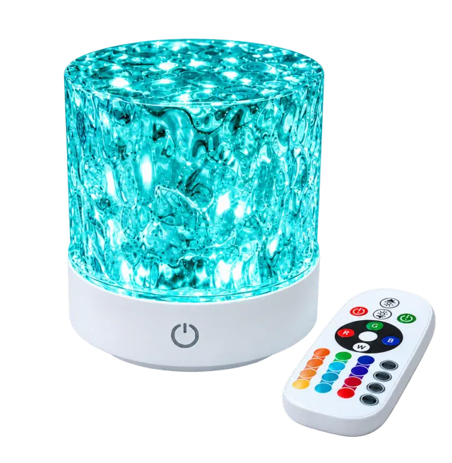 16-Color Water Ripple Ambient Light — Blue Crystal Cube Night Light