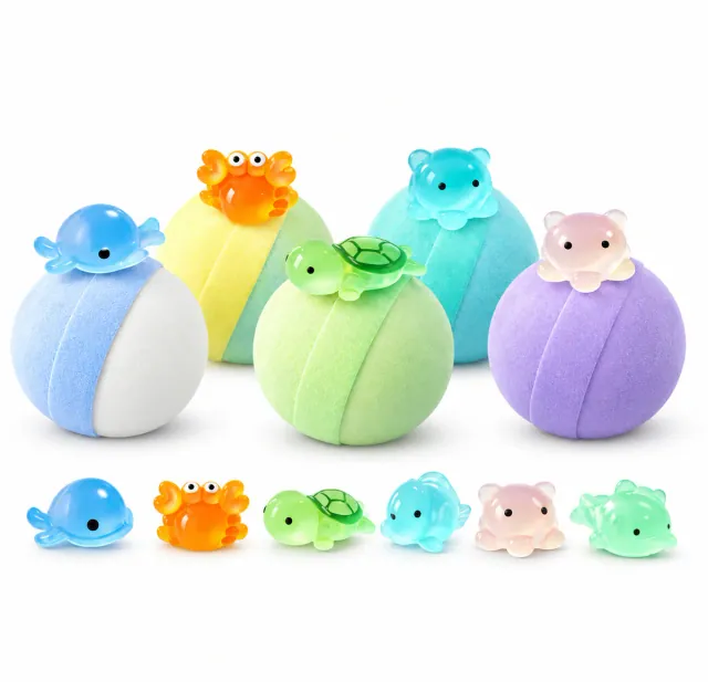 Fizz Bath Bombs with Glow-in-the-Dark Toys Inside — 6 Piece Set